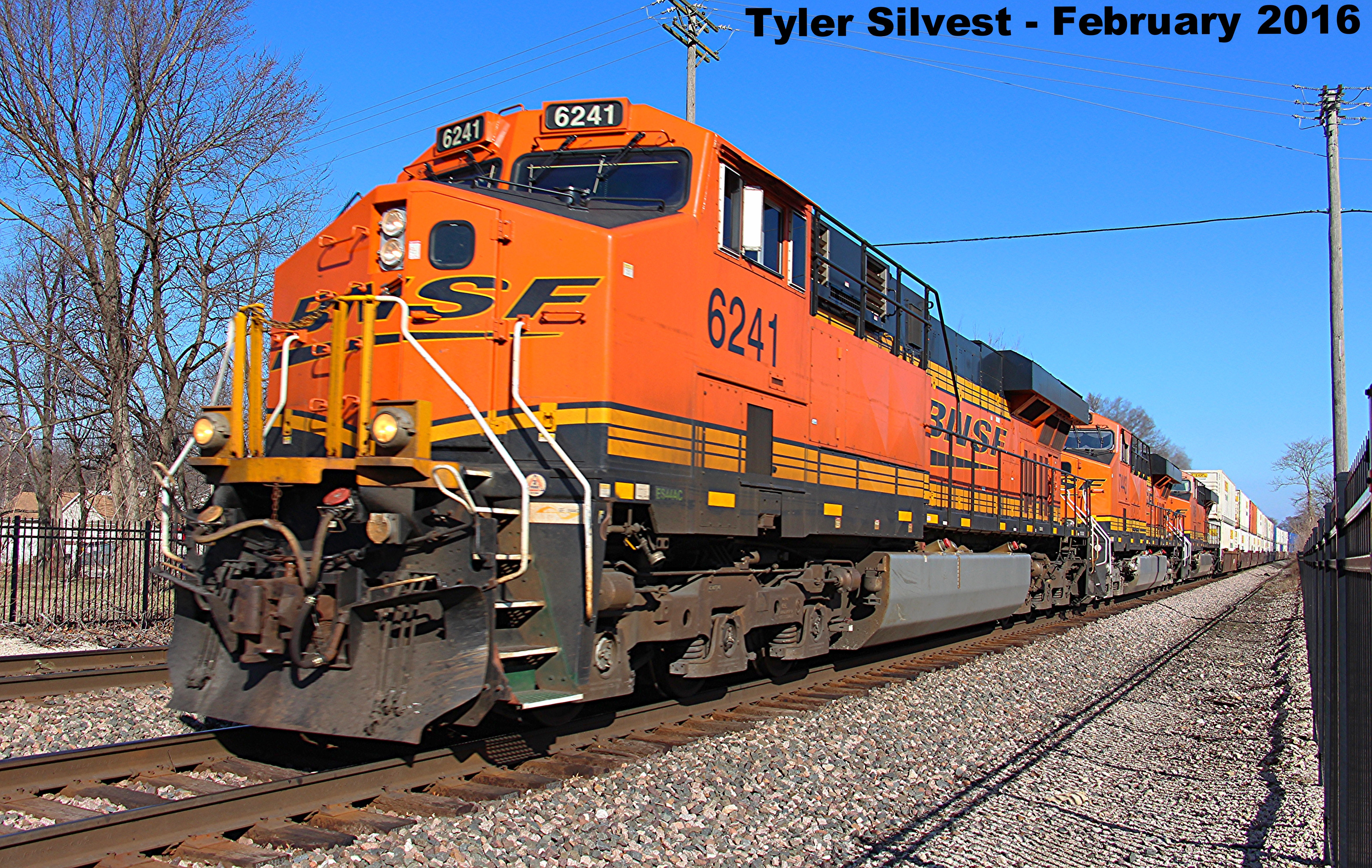 BNSF 6241 Leads WB Intermodal 2-21-16