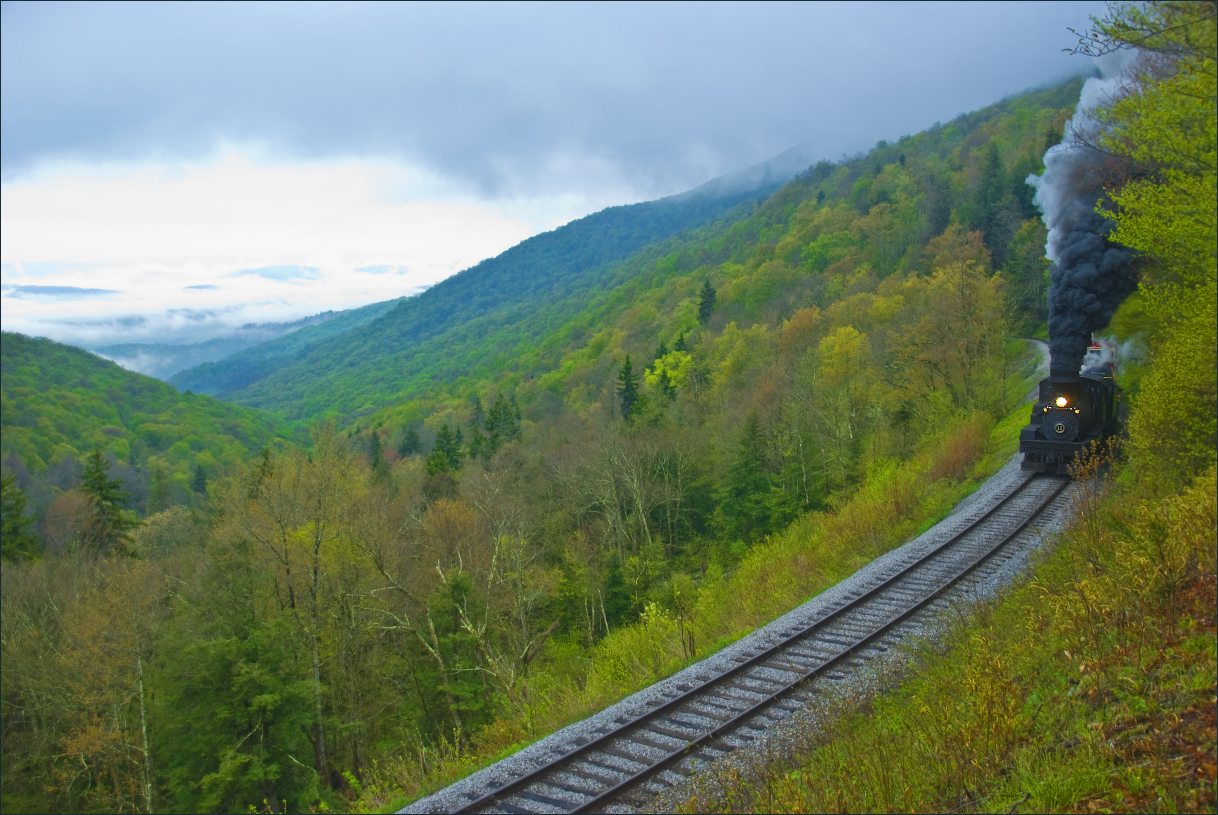 View from the Cass Scenic Railroad (WV) May 2013