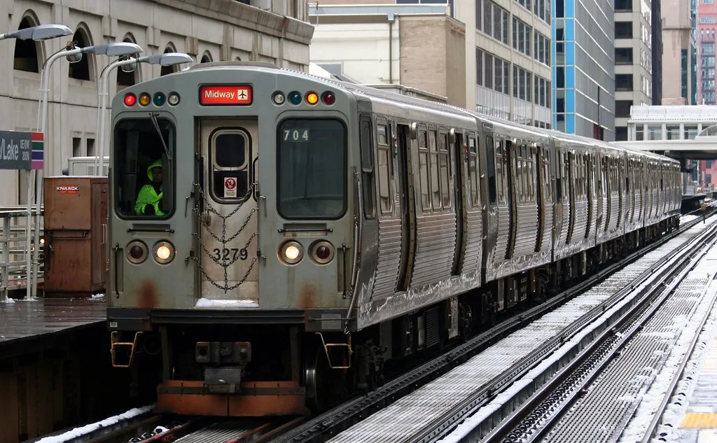 Chicago Transit Authority Orange Line Train on the loop