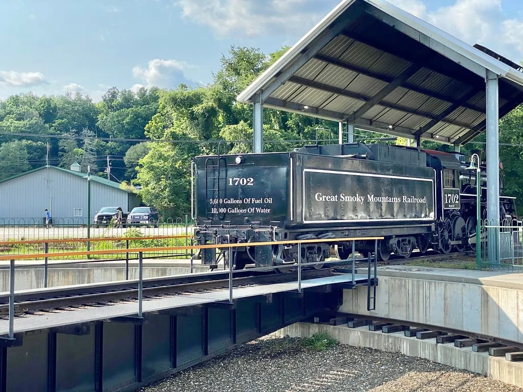 Turntable, Great Smoky Mountains Railroad, Mitchell Street, Bryson City, NC