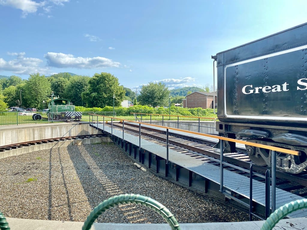 Turntable, Great Smoky Mountains Railroad, Mitchell Street, Bryson City, NC