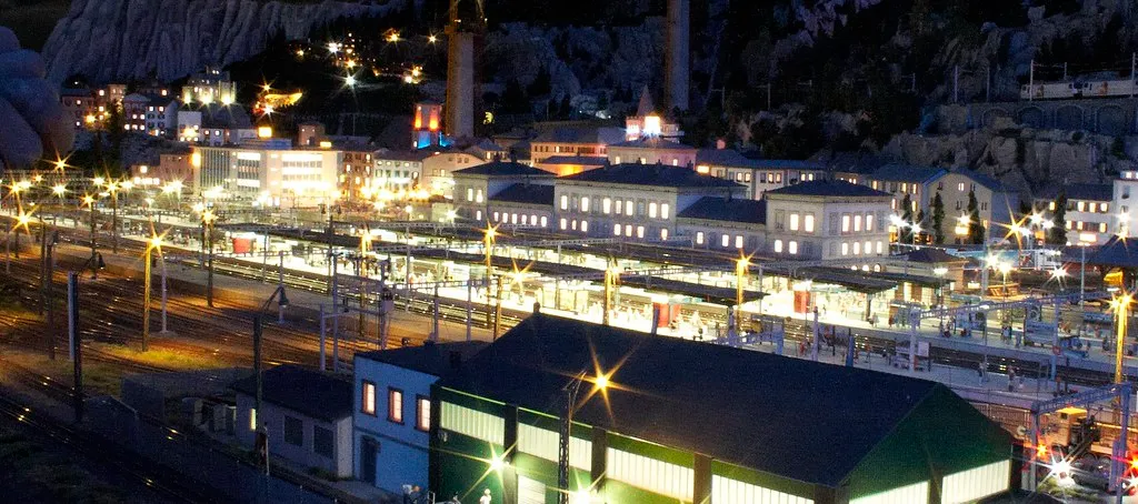 Miniature Switzerland at Night