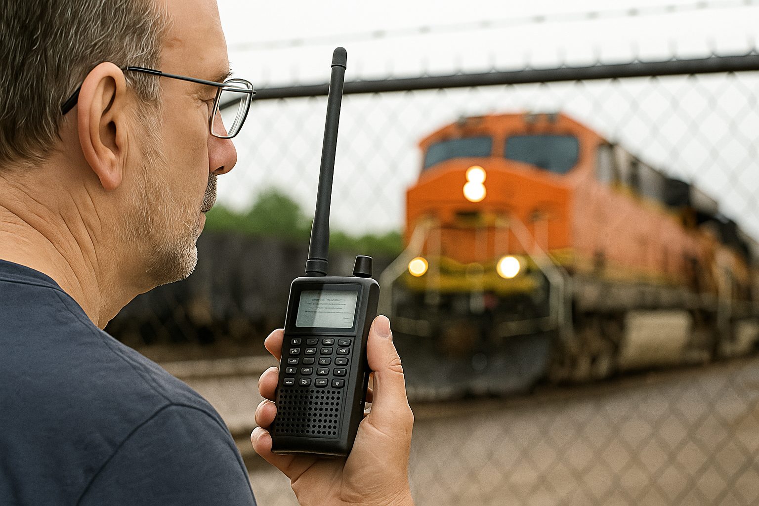 Railfan with Radio Scanner
