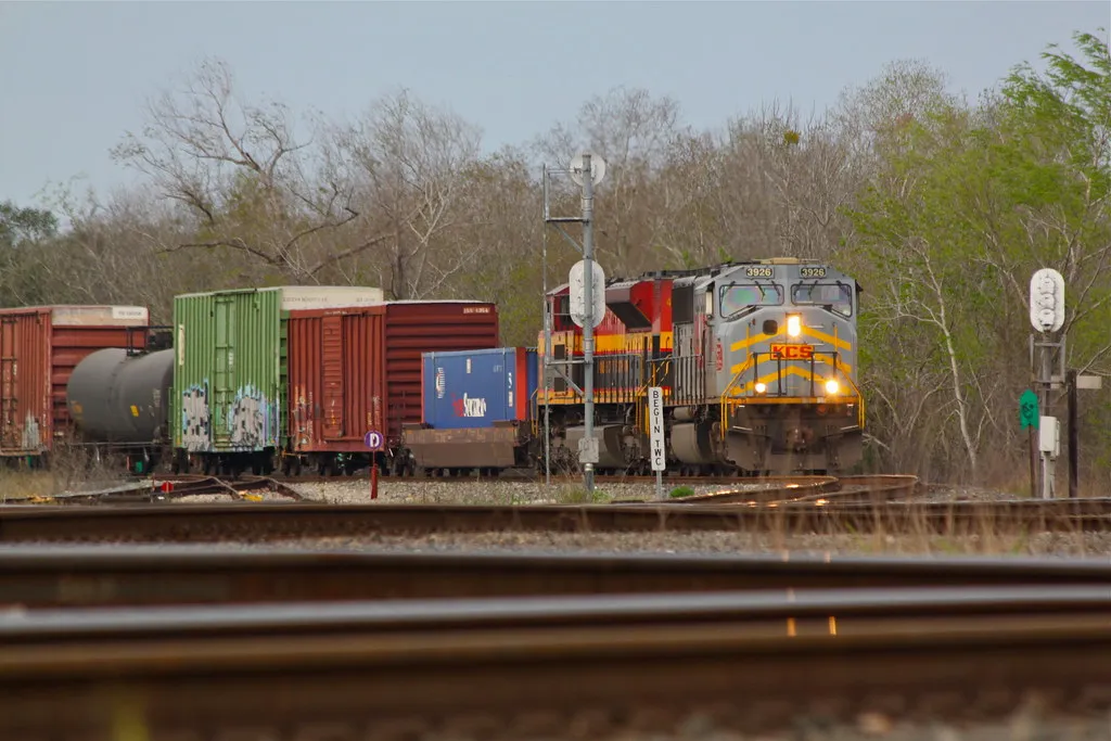Eastbound Kansas City Southern manifest at Rosenberg Junction TX