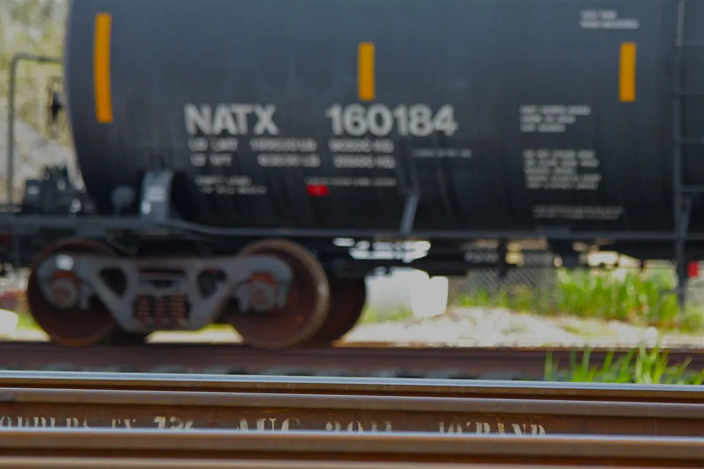 Tank car on a siding at Rosenberg Junction TX