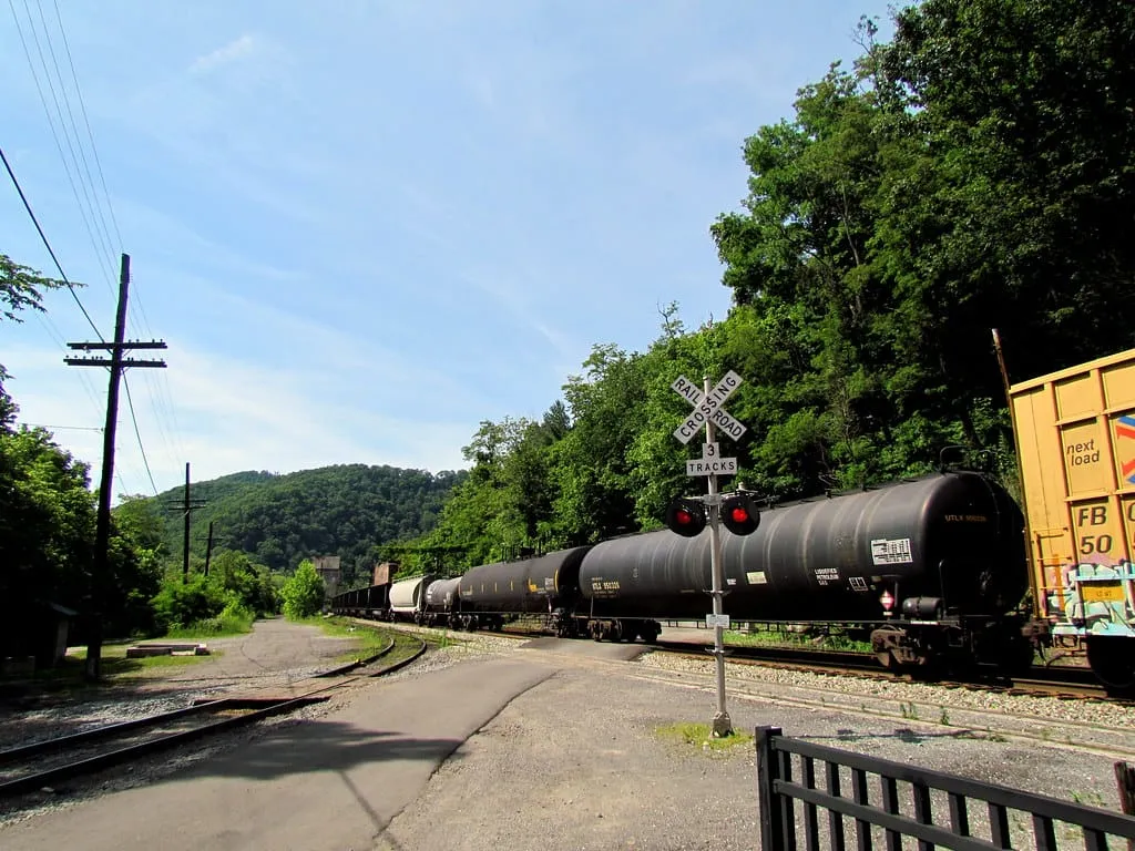 Train Coal town New River Gorge Thurmond WV 8478